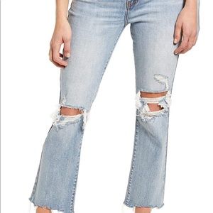 DAZE Women's Shy Girl High Rise Crop Flare Jeans